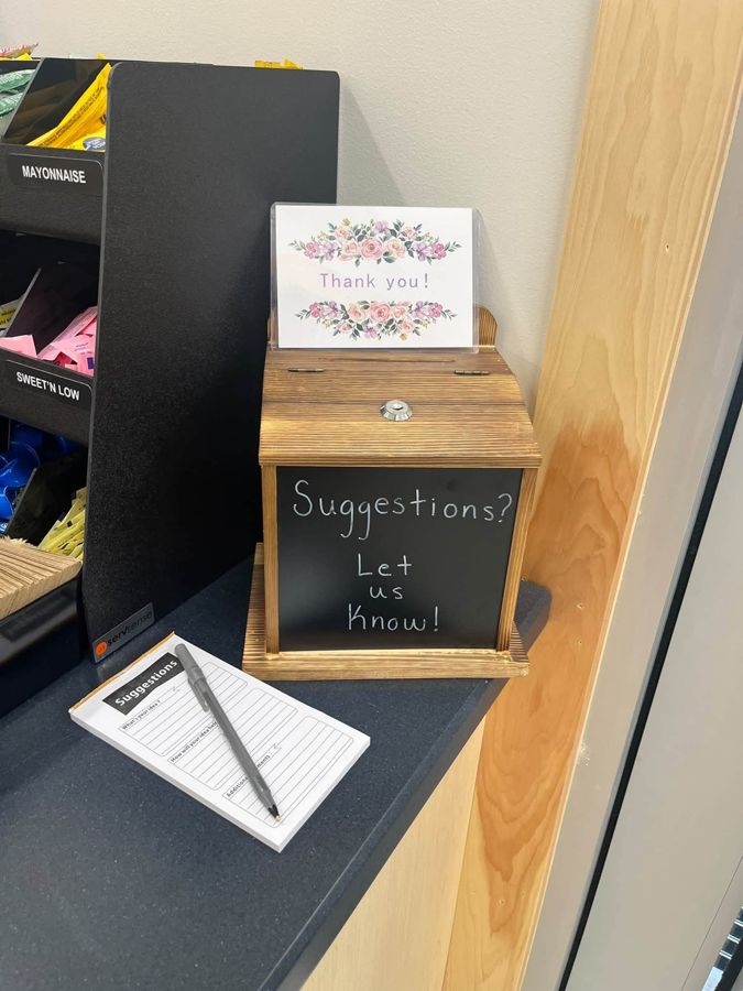 Our customer suggestion box and forms