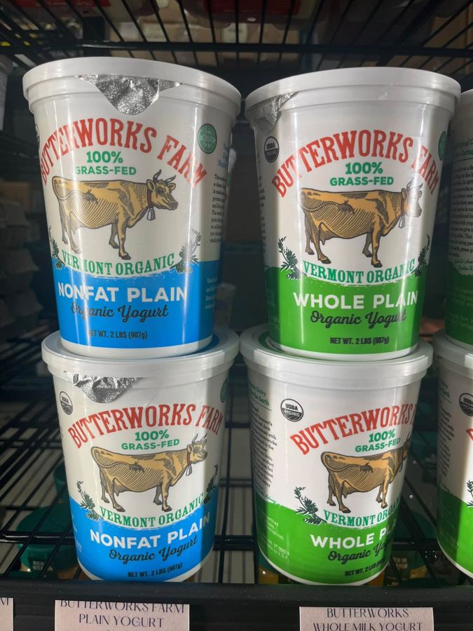 Butterworks Farm Vermont organic yogurt in the dairy case